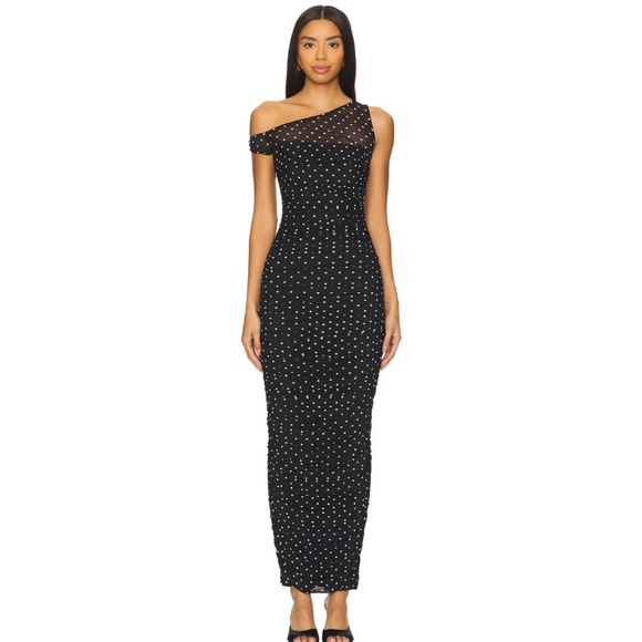 AFRM Biona Maxi Dress in Noir Dot - Picture 1 of 4